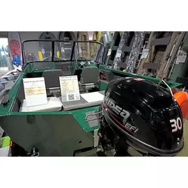 Комплект алюминиевой моторной лодки Windboat 4.2 DC Evo S с  лодочным мотором Hidea HDEF 30 FES-T.