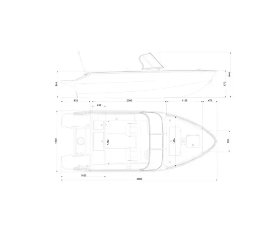 Windboat 4.6 DС EvoFish одноконсольная - алюминиевая моторная лодка, изображение 2