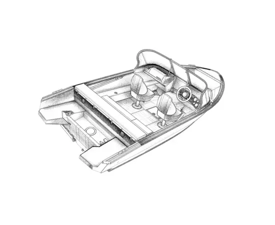 Windboat 4.6 DСX  двухконсольная - алюминиевая моторная лодка, изображение 9