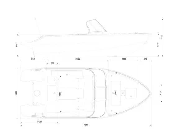 Windboat 4.6 DС EvoFish одноконсольная - алюминиевая моторная лодка, изображение 3