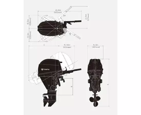 Tohatsu MFS 30D EТL c дистанционным управлением и электростартером - 4х-тактный лодочный мотор, изображение 2