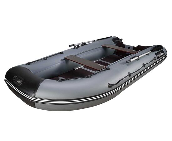 Адмирал 350 килевая, с фанерным пайолом со стрингерами - моторная надувная лодка ПВХ, Цвет лодки: Серо-черный, изображение 2