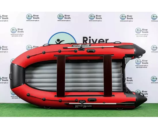 Riverboats RB-410 НДНД с надувным дном низкого давления - моторная надувная лодка ПВХ, Цвет лодки: Серо-черный, изображение 12