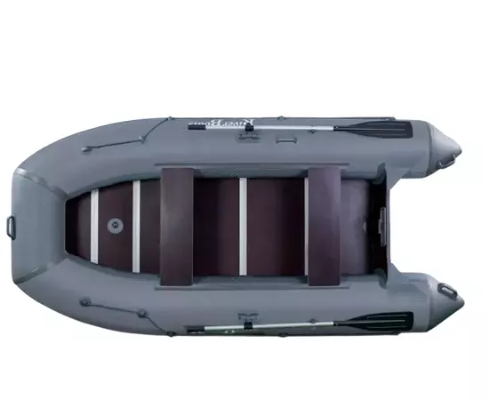 Riverboats RB-410 килевая, с фанерным пайолом со стрингерами - моторная надувная лодка ПВХ, Цвет лодки: Серо-черный, изображение 5