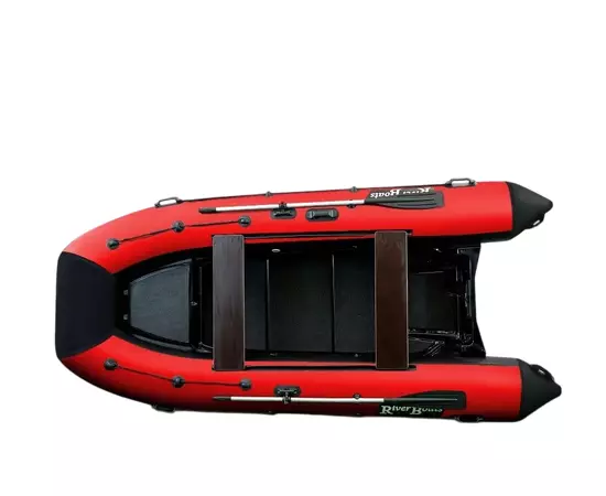 Riverboats РИБ 400R (встроенный рундук) - жестко-надувная моторная лодка ПВХ, Цвет лодки: Черно-серый, изображение 2