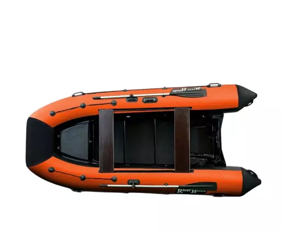 Riverboats РИБ 400R (встроенный рундук) - жестко-надувная моторная лодка ПВХ, Цвет лодки: Черно-серый, изображение 3