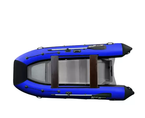 Riverboats РИБ 400R (встроенный рундук) - жестко-надувная моторная лодка ПВХ, Цвет лодки: Черно-серый, изображение 4