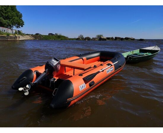 Boatsman BT380A (НДНД) c надувным дном низкого давления - моторная надувная лодка ПВХ, Цвет лодки: Графитово-оранжевый, изображение 8
