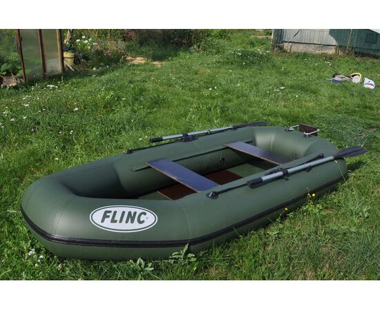 FLINC F280TL с фанерной сланью - гребная надувная лодка ПВХ, Цвет лодки: Серый, изображение 2