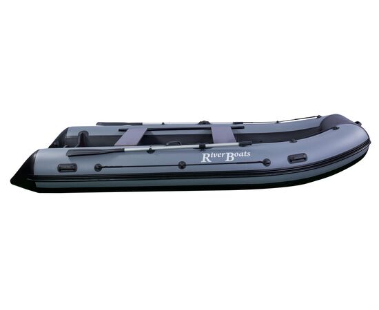 Riverboats RB-370 НДНД с надувным дном низкого давления - моторная надувная лодка ПВХ, Цвет лодки: Серо-черный, изображение 4