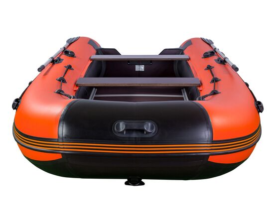 Riverboats RB-390 килевая, с фанерным пайолом со стрингерами - моторная надувная лодка ПВХ, Цвет лодки: Оранжево-черный, изображение 7