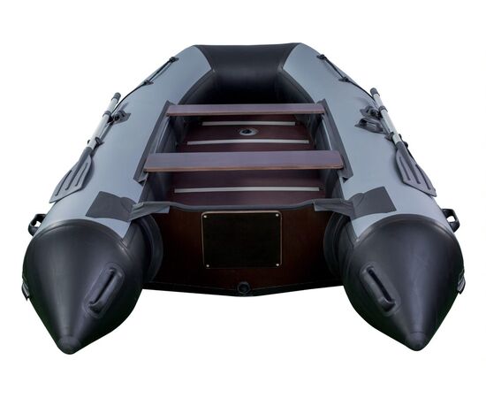 Riverboats RB-430 килевая, с фанерным пайолом со стрингерами - моторная надувная лодка ПВХ, Цвет лодки: Серо-черный, изображение 8