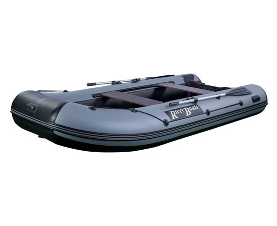 Riverboats RB-350 12 мм килевая, с фанерным пайолом со стрингерами - моторная надувная лодка ПВХ, Цвет лодки: Оранжево-черный, изображение 2