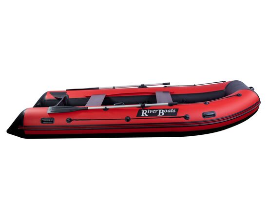 Riverboats RB-370 12 мм килевая, с фанерным пайолом со стрингерами - моторная надувная лодка ПВХ, Цвет лодки: Серо-черный, изображение 6