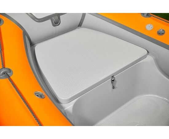 Riverboats РИБ 400R (встроенный рундук) - жестко-надувная моторная лодка ПВХ, Цвет лодки: Черно-серый, изображение 8