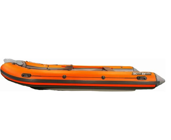 Riverboats РИБ 400R (встроенный рундук) - жестко-надувная моторная лодка ПВХ, Цвет лодки: Черно-серый, изображение 6